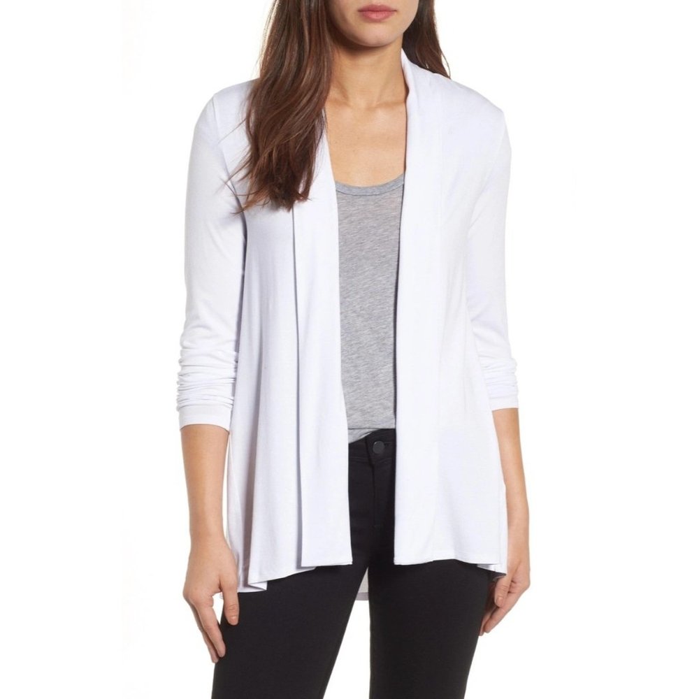 VINCE CAMUTO Open Front Cardigan in Ultra White NWT - Size XS